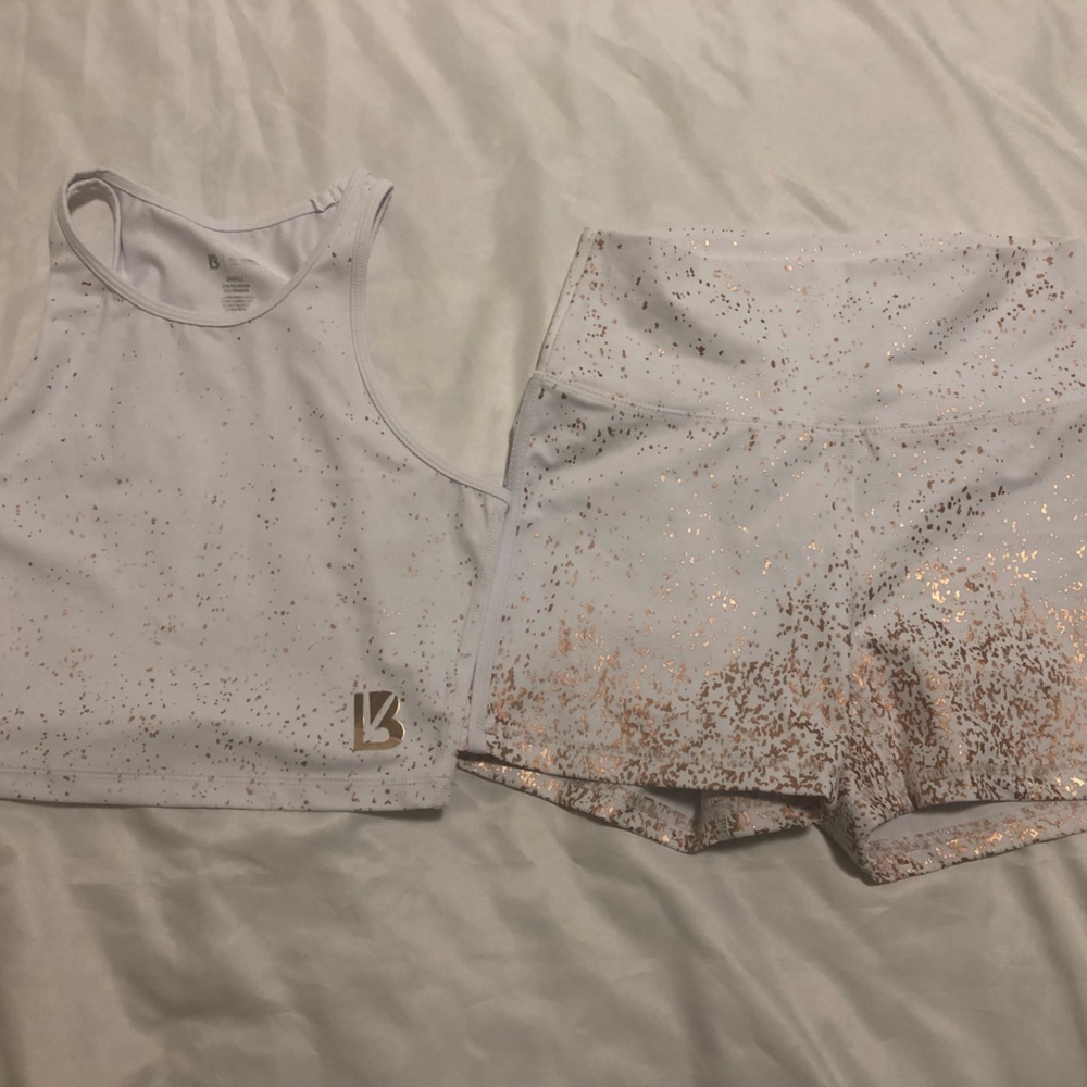 Buffbunny Rose Gold Aurora Crop Top and Shorts